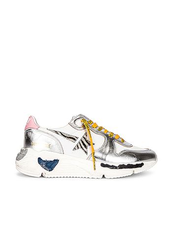 Golden Goose Running Sole Sneaker in Metallic Silver