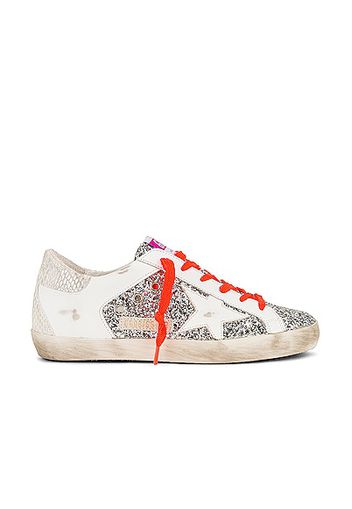 Golden Goose Super Star Sneaker in Metallic Silver,White