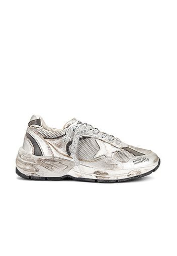 Golden Goose Running Dad Sneaker in Metallic Silver