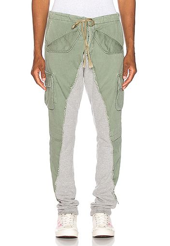 Greg Lauren Terry Long Pant in Gray,Green