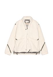 Greg Lauren Sherpa Shawl Collar in Ivory