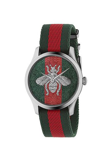 Gucci G-Timeless Watch in Green,Red,Stripes