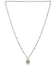 Gucci GG Marmont Necklace in Metallic Silver