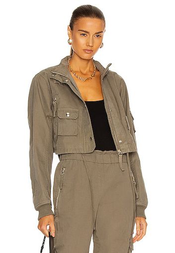 Helmut Lang GD Crop Bomber Jacket in Army