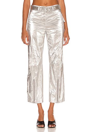 Helmut Lang Astro Foil Pant in Metallic Silver