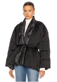 HOLDEN Down Oversized Wrap Jacket in Black