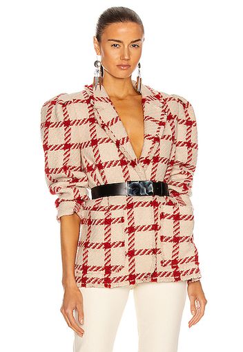 Isabel Marant Kadomo Jacket in Neutral,Plaid,Red