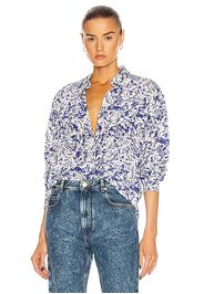 Isabel Marant Cade Top in Blue,Abstract