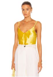 Jil Sander Bias Cut V Neck Top in Mustard