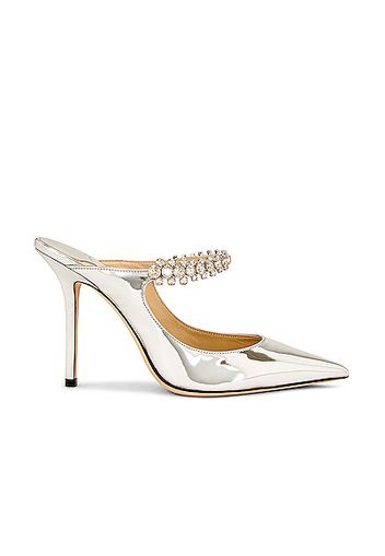 Jimmy Choo Bing 100 Liquid Metal Leather Heel in Metallic Silver