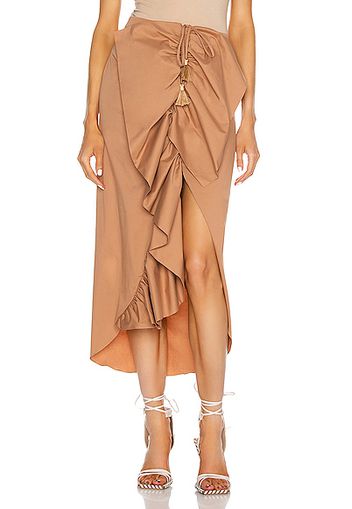 Johanna Ortiz Lasting Memories Midi Skirt in Brown,Neutral