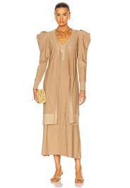 Johanna Ortiz Kashmir Dress in Metallic Gold