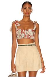 Johanna Ortiz Sunset Riders Cropped Top in Brick