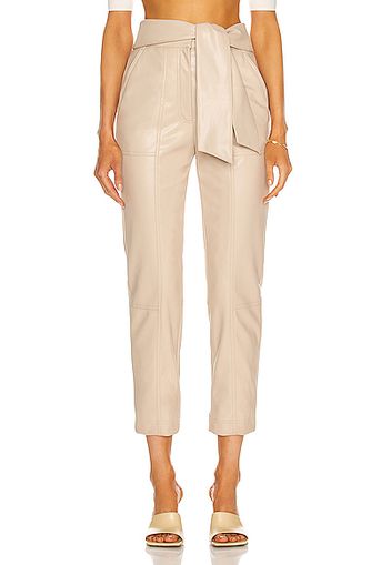 JONATHAN SIMKHAI Vegan Leather Tessa Tie Waist Pant in Neutral