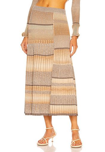 JONATHAN SIMKHAI Louise Striped Midi Skirt in Neutral