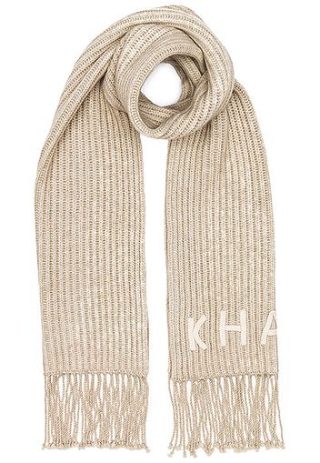 KHAITE Logo Fisherman Rib Scarf in Cream