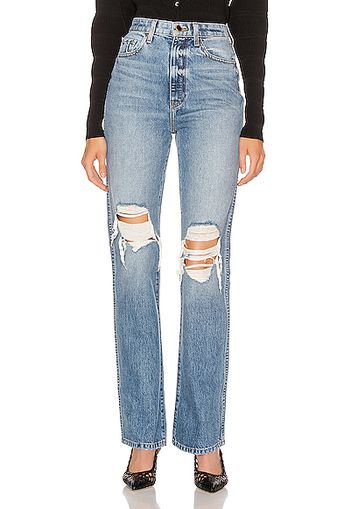 KHAITE Danielle High Rise Stovepipe Jean in Denim-Medium