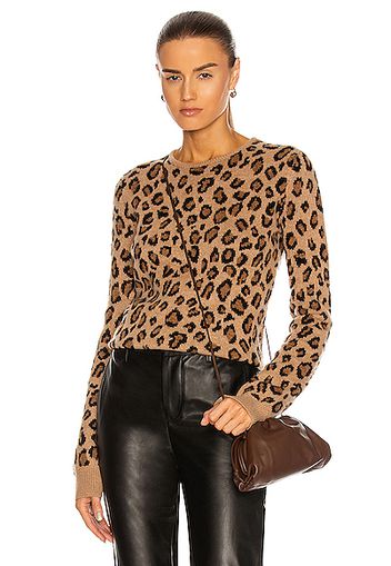 KHAITE Lenora Jacquard Sweater in Animal Print,Neutral