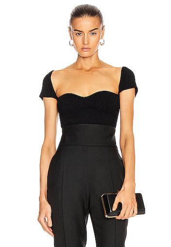 KHAITE Ista Cap Sleeve Top in Black