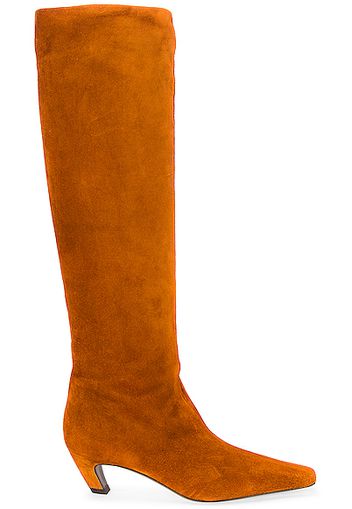 KHAITE Davis Knee High Boots in Brown