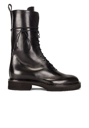 KHAITE Conley Lace Up Combat Boots in Black