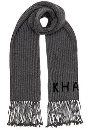 KHAITE Logo Fisherman Rib Scarf in Grey