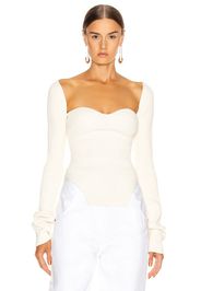 KHAITE Maddy Long Bustier Top in White