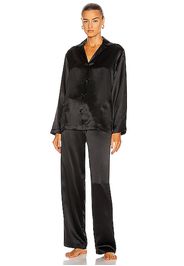 La Perla Silk Long Pajamas in Black