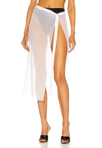 LaQuan Smith Sheer Sarong in White