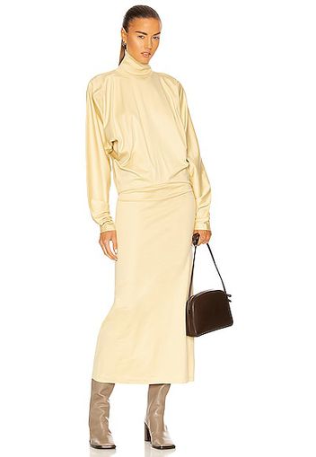 Lemaire Loose Turtleneck Dress in Yellow