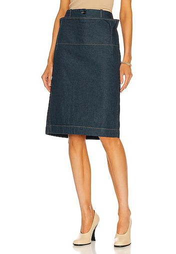 Lemaire Denim Straight Skirt in Navy