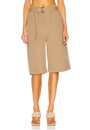 Lemaire Tailored Belted Short in Tan