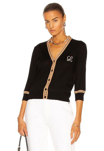 Loewe Cropped Cardigan in Black