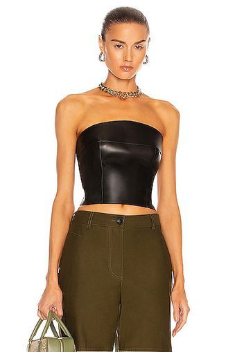 Loewe Leather Bustier Top in Black