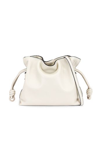 Loewe Flamenco Clutch Mini Bag in White