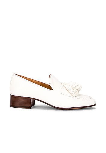 Loewe Pompon 40 Loafer in White
