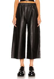 Loewe Cropped Elastic Trouser in Black