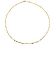 Loren Stewart Herringbone Plait Necklace in Metallic Gold