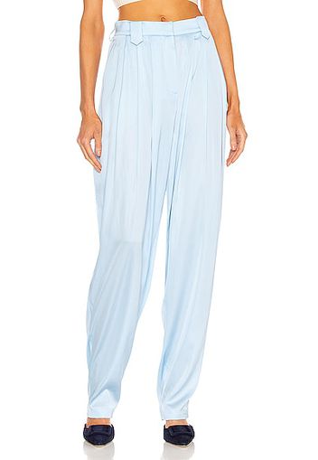 Magda Butrym Tapered Silk Pant in Baby Blue