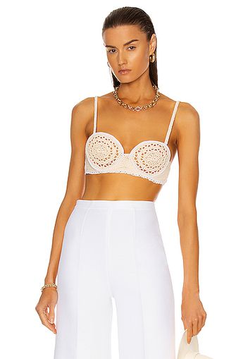 Magda Butrym Crochet Bra Top in Cream