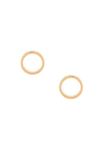 Maison Margiela Numbers Logo Circle Earrings in Metallic Gold