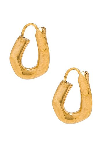 Maison Margiela Curved Earrings in Metallic Gold