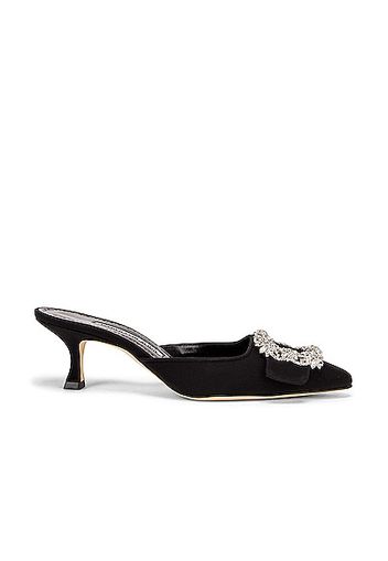 Manolo Blahnik Maysale 50 Jewel Mule in Black