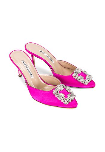 Manolo Blahnik Hangisi 70 Mule in Pink