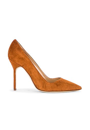 Manolo Blahnik BB 105 Suede Heel in Brown