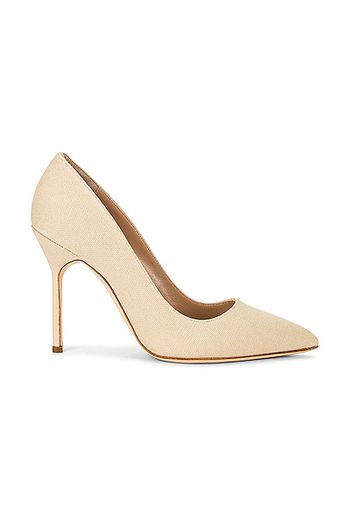 Manolo Blahnik BB 105 Cotton Heel in Brown