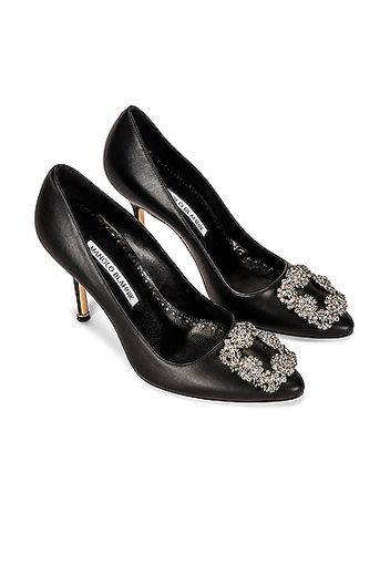 Manolo Blahnik Hangisi 105 Nappa Heel in Black