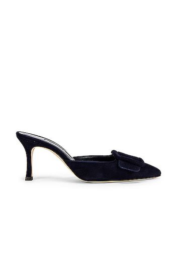 Manolo Blahnik Maysale 70 Mule in Navy