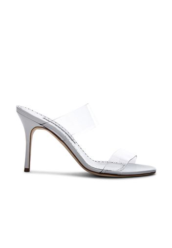 Manolo Blahnik PVC Scolto Sandals in White