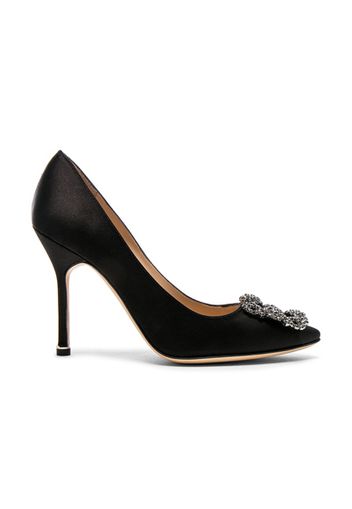 Manolo Blahnik Hangisi 105 Satin Pumps in Black